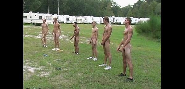 Six boys work out naked under coach’s supervision